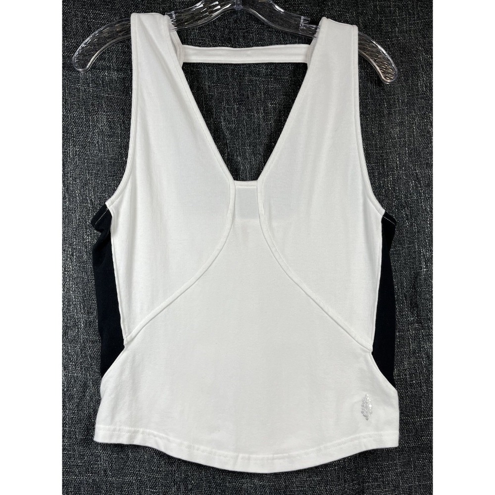 FP Movement Sz L Top Power Play Tank White Black Back Cutout Free People Unworn